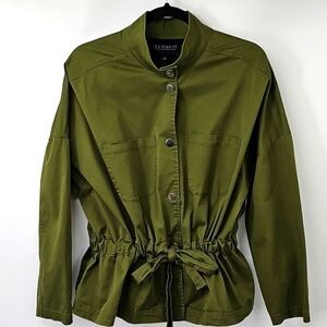 Eloquii Army Green Dolman Sleeve Drawstring Waist Utility Jacket Sz:14 Military